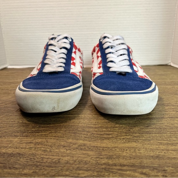 Vans Old Skool Pro Checkered Red White Blue Checkerboard Size 7.5 - Picture 5 of 12